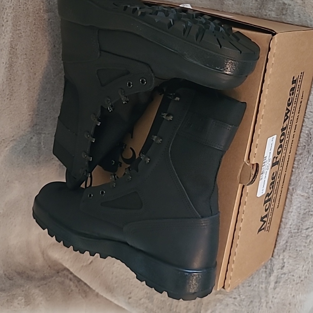 Men's Black Leather IDF Tactical Combat Boots US Made 11 - Picture 5 of 9